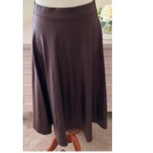 FAUX LEATHER A-LINE MIDI SKIRT